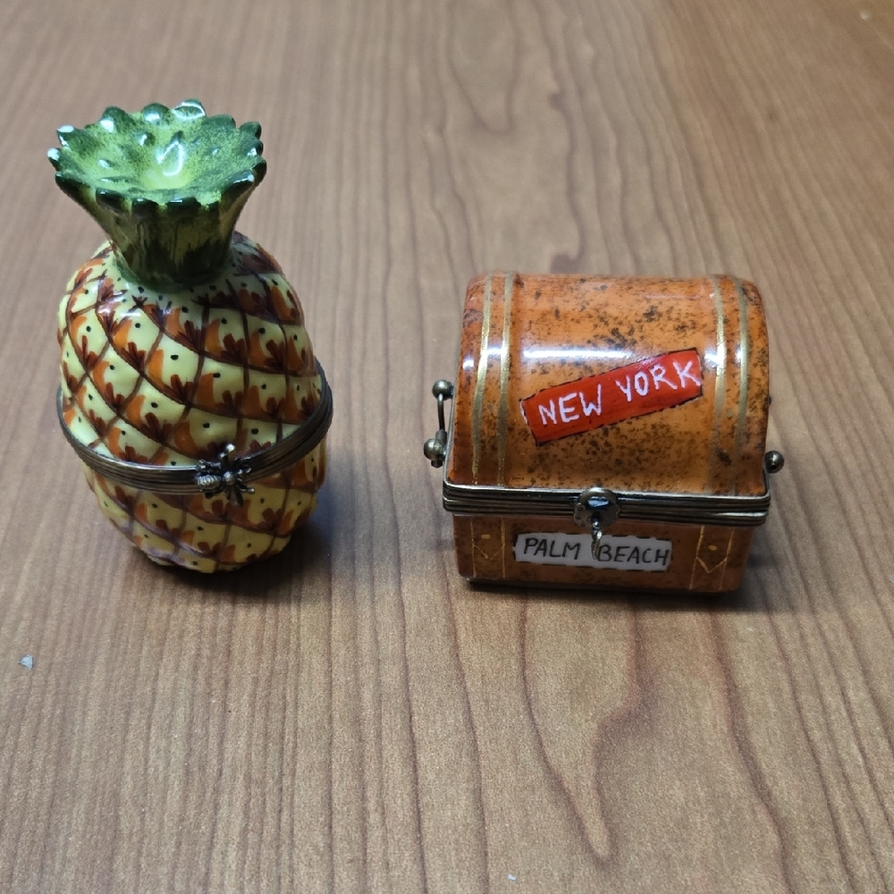 Pineapple and Trunk Trinket Boxes